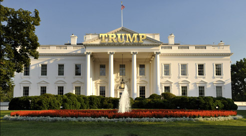 Trump's name on the White House