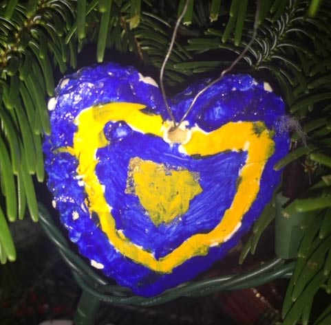 Heart ornament my kids made